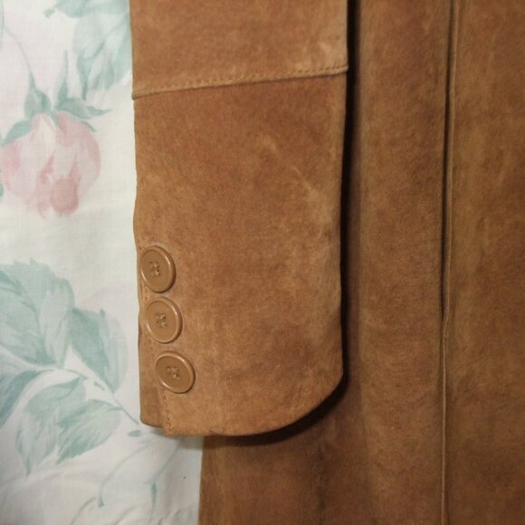 MODERN ESSENTIALS SUEDE LEATHER MID-LENGTH COAT - Picture 6 of 12